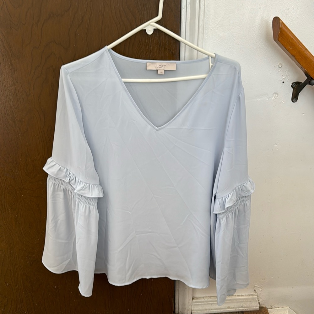 Loft light blue top long sleeve